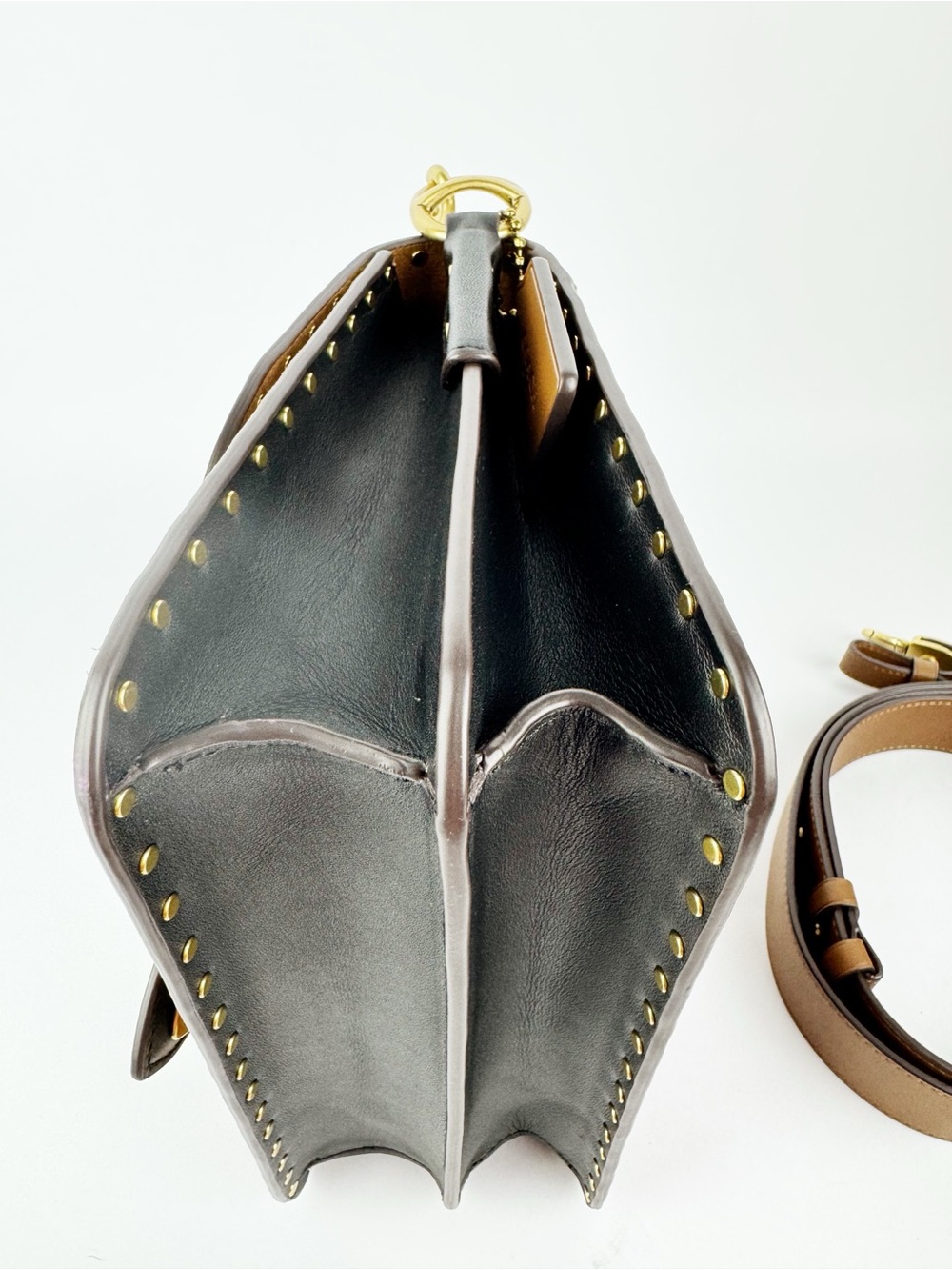 Coach Beat Bag Crossbody Bag Mixed Leather with Chain Shoulder Purse - Picture 4 of 11